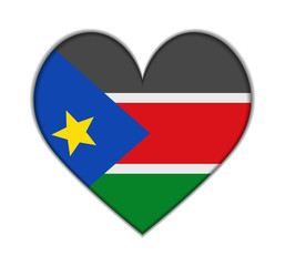 South Sudan heart flag vector