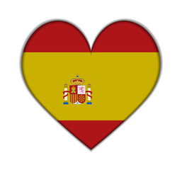Spain heart flag vector