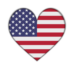 United States heart flag vector