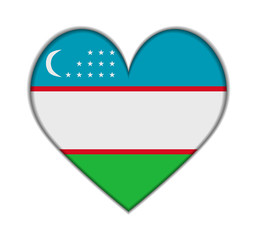 Uzbekistan heart flag vector