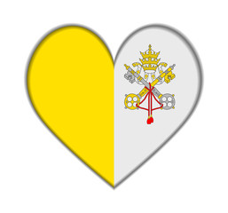 Vatican City heart flag vector