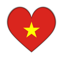 Vietnam heart flag vector