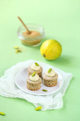 Pistachio Mini Cupcakes with Lime