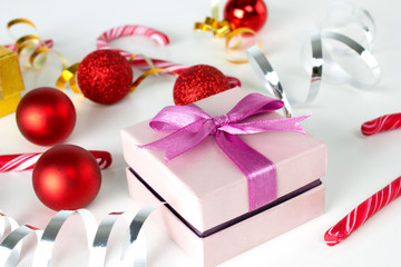 present box and christmas decoration