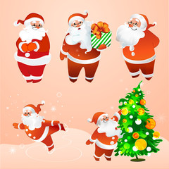 cheerful Santa Claus in glasses