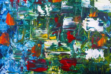 Abstract colorful oil painting on canvas