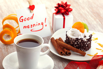 love design with morning coffee