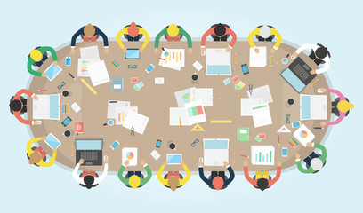Business meeting. Vector illustration.