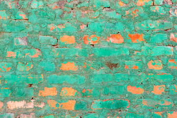 Green brick wall