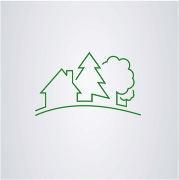 house and nature logo