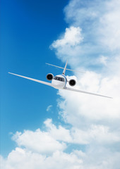 Airplane and clouds