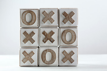 Game of Tic Tac Toe on table