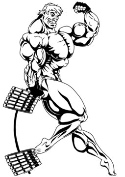 super muscle-bound bodybuilder