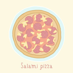 Salami pizza.