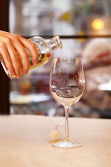 Wine tasting in bar