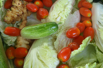 vegetables in water