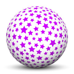 Weiße Kugel, Sterne, Textur, Ball, Sphere, White, Texture, 3D