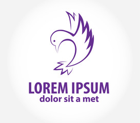 Fototapeta premium Bird abstract vector logo design template.
