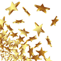 Fliegende Sterne, Sternchen, Gold, Goldstern, Star, golden, 3D