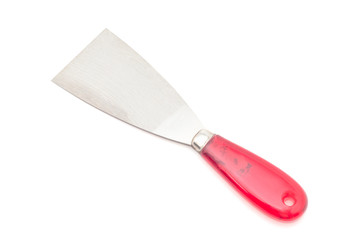 Metal spatula on a white background