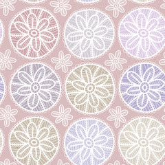 Seamless pattern Vintage lace design. Pastel purple