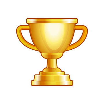 Winner Gold Cup on White Background. Vector