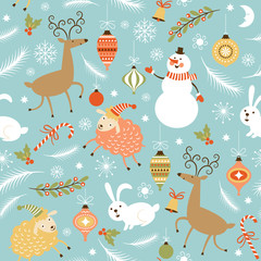 seamless Christmas and New Year's background