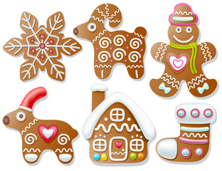 Set of gingerbread