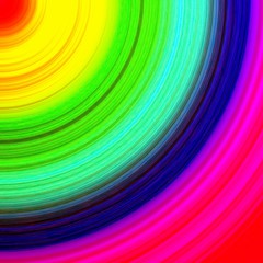 Abstract multicolored rainbow quarter circle background