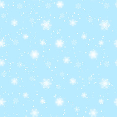Naklejka na ściany i meble Seamless pattern with white snowflakes