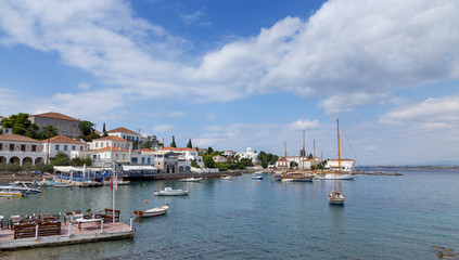 Fototapeta na wymiar Spetses island old harbor, Greece
