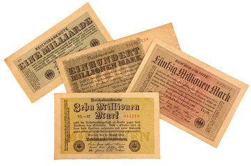 Inflationsgeld Reichsbanknoten Millionen Mark