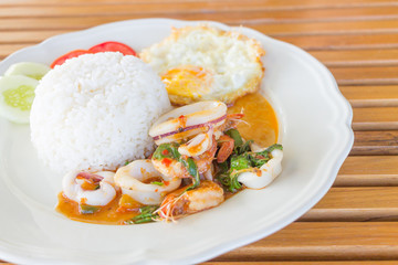 Seafood and Basil Stir Fry, Thai food