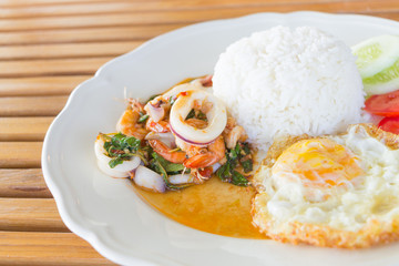Seafood and Basil Stir Fry, Thai food