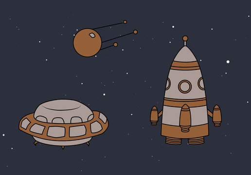 Drawing Space Objects Set