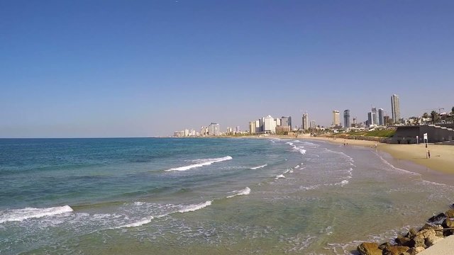 Tel Aviv skyline and beach