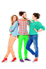 Obraz premium two girls and a boy