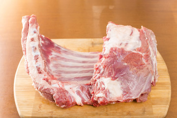 fresh meat of a young goat