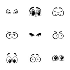 Vector cartoon eyes icons set - 73783455