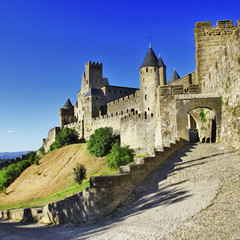 Fototapeta na wymiar medieval castle of France - Carcassonne