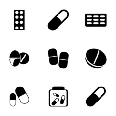 Vector pills icons set