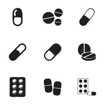 Vector pills icons set