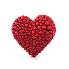 Fototapeta na wymiar Heart made of red balls , Wedding ,Marriage