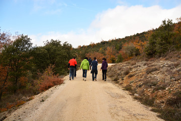 Obraz premium caminando por el monte en otoño