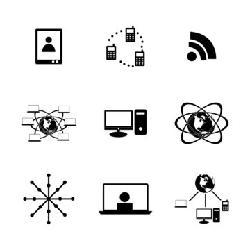 Vector black web icons set