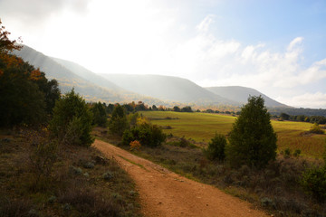 colores de otoño al amanecer