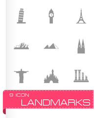 Vector landmarks icon set