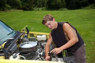Fototapeta na wymiar Teenage Mechanic
