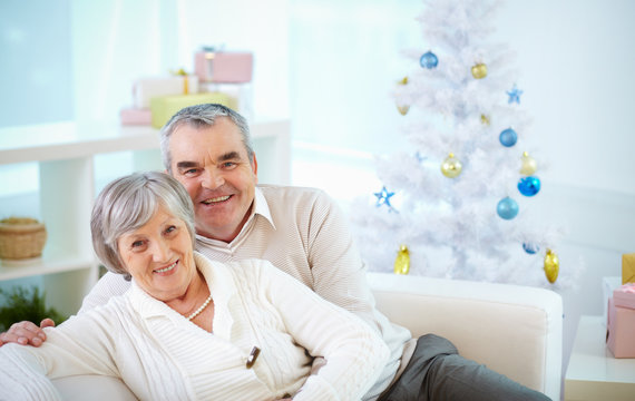 Senior Couple At Christmas