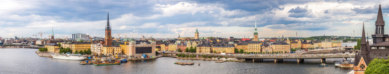 Fototapeta na wymiar Ppanorama of the Old Town (Gamla Stan) in Stockholm, Sweden